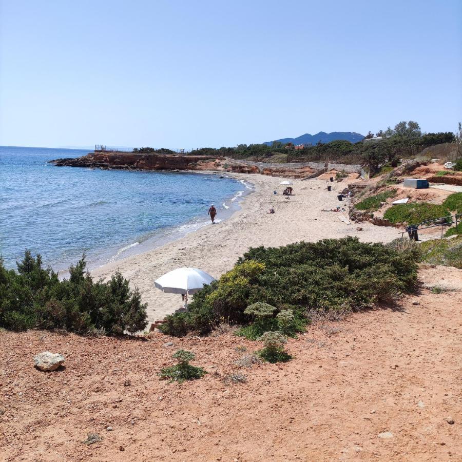 Sunny Apartment 15 Min From Airport And Sea Artemida  Bagian luar foto